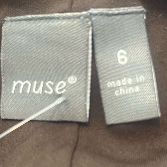 Muse Crushed Velvet Burnout Macramé Fringe On Sleeves 3/4 Sleeve Sheath Dress Sz - Picture 4 of 5